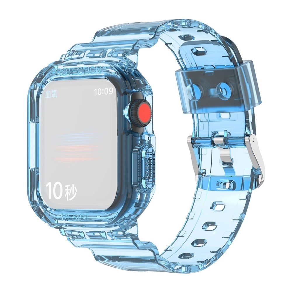 Apple Watch 41mm Series 8 Crystal Hülle+Armband Blau