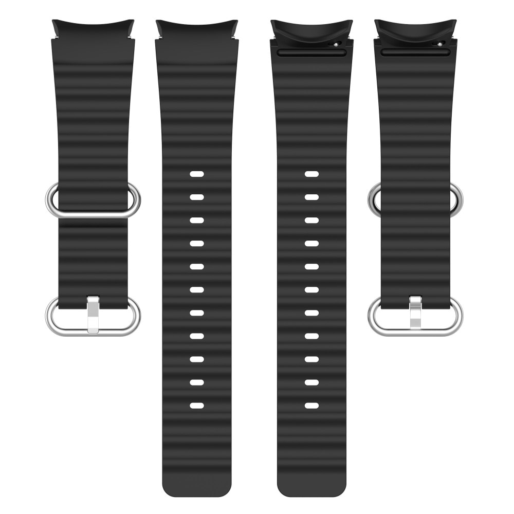 Samsung Galaxy Watch 6 44mm Full Fit Resistant Armband aus Silikon, schwarz
