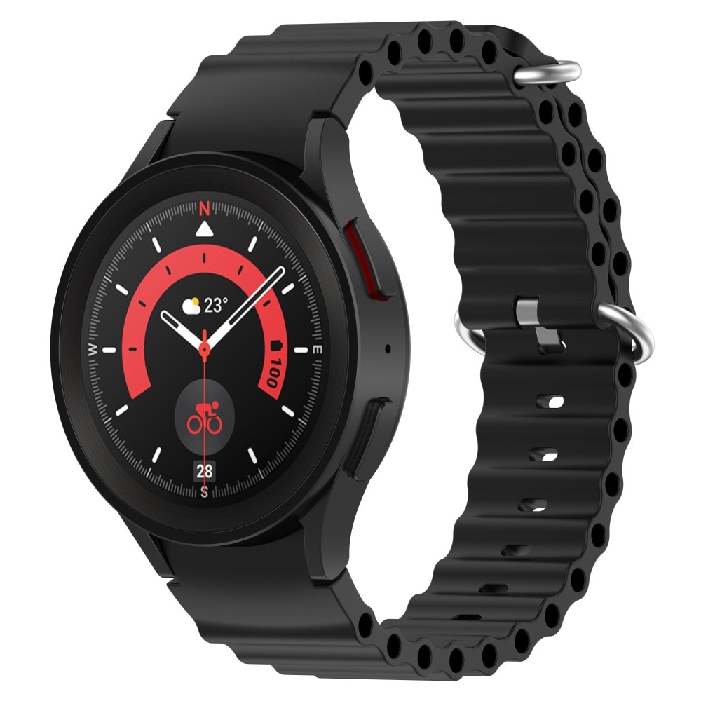 Samsung Galaxy Watch 4 40mm Full Fit Resistant Armband aus Silikon, schwarz