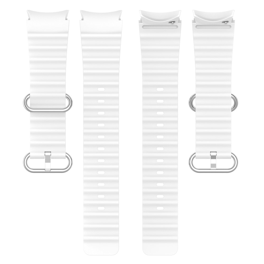 Samsung Galaxy Watch 6 Classic 47mm Full Fit Resistant Armband aus Silikon, weiß