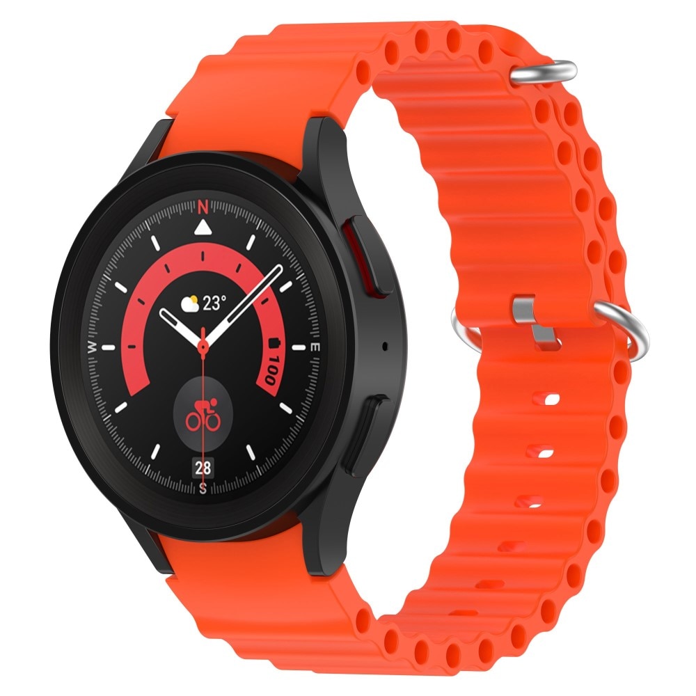 Samsung Galaxy Watch 5 Pro Full Fit Resistant Armband aus Silikon orange