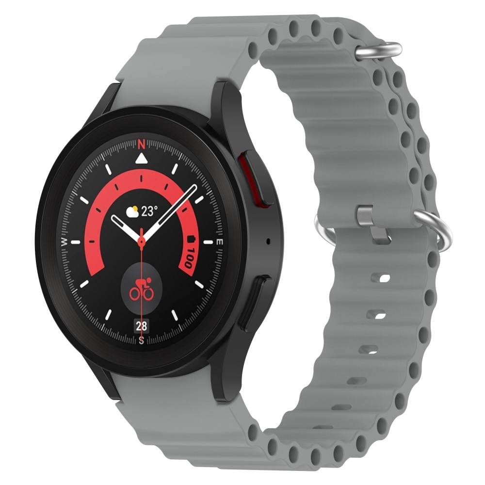 Samsung Galaxy Watch 5 Pro Full Fit Resistant Armband aus Silikon grau