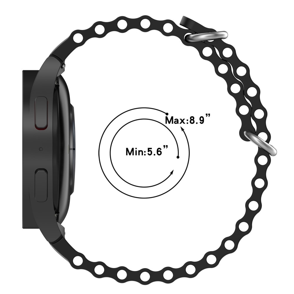 Samsung Galaxy Watch 6 Classic 47mm Full Fit Resistant Armband aus Silikon, grau