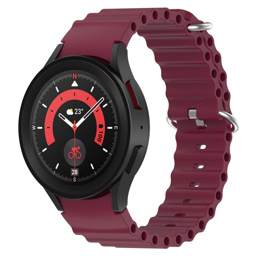 Samsung Galaxy Watch 5 Pro Full Fit Resistant Armband aus Silikon burgund