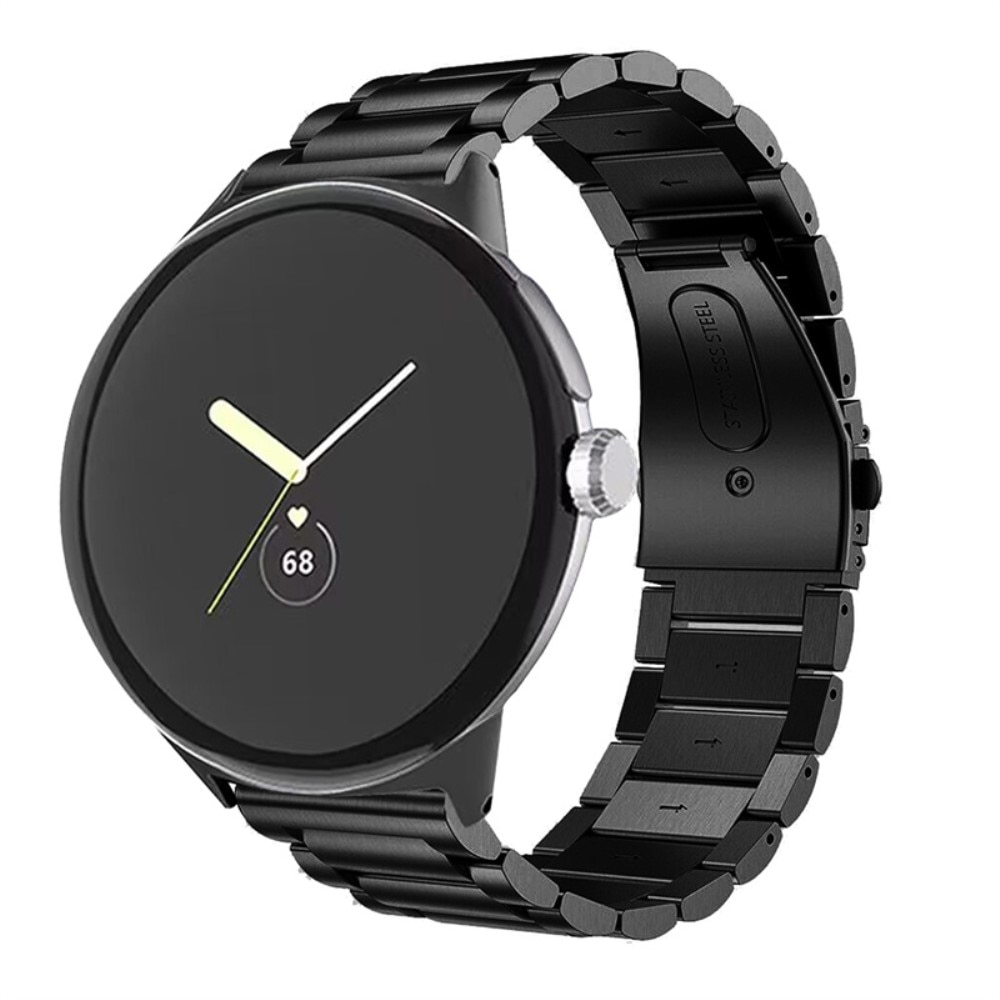 Google Pixel Watch Armband aus Stahl Schwarz