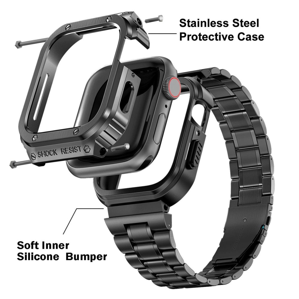 Apple Watch 41mm Series 8 Full Metal Armband schwarz