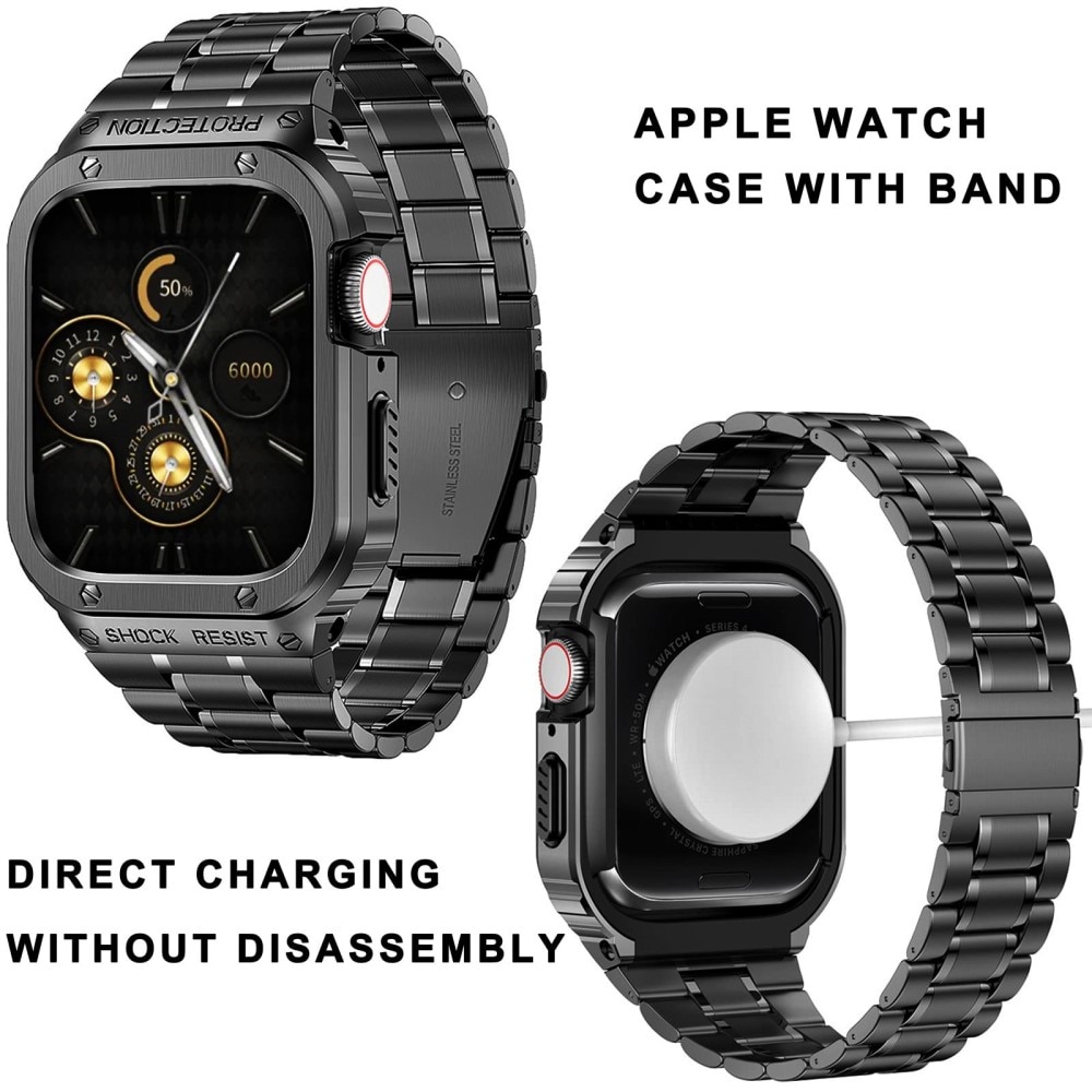 Apple Watch SE 44mm Full Metal Armband schwarz