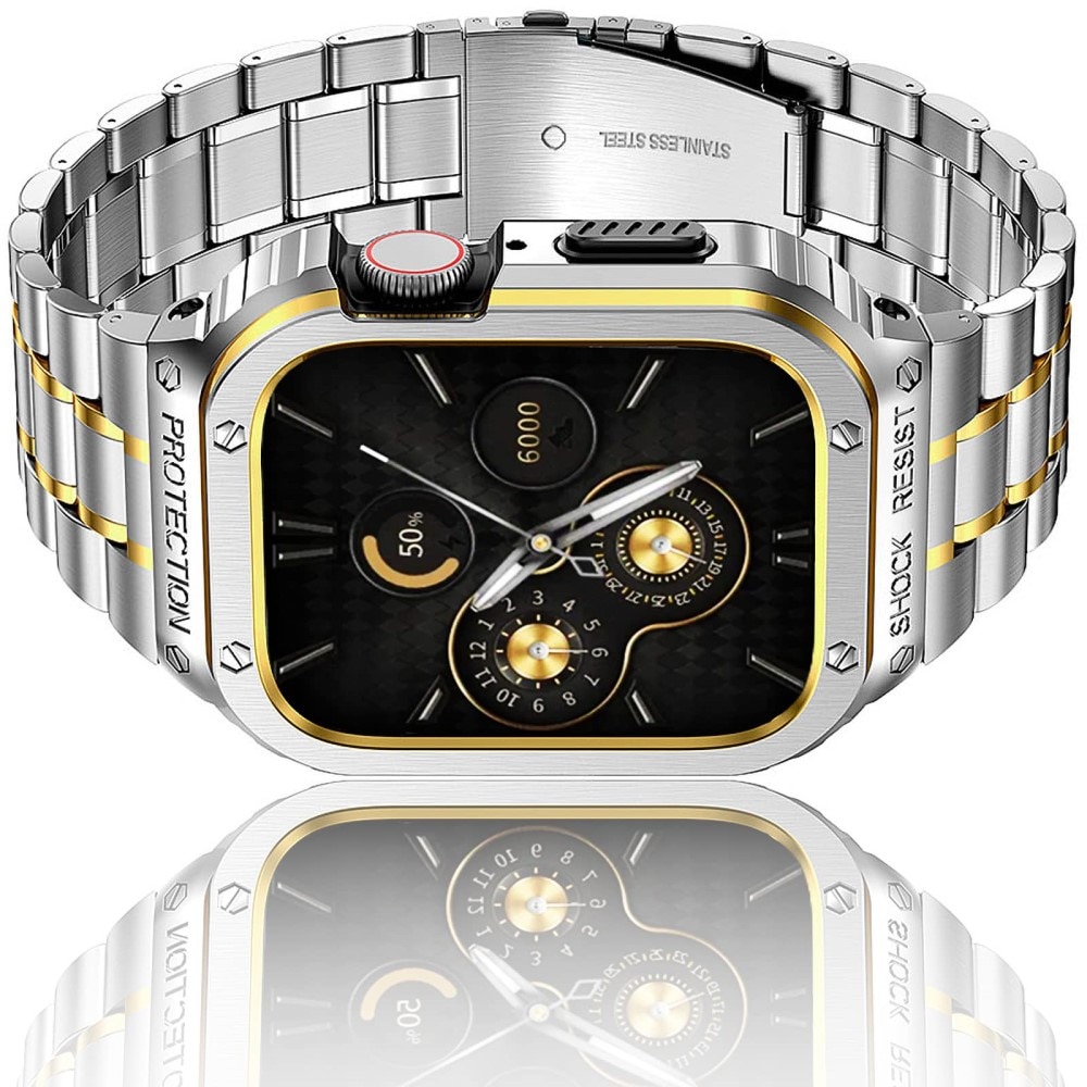Apple Watch Ultra 49mm Full Metal Armband silber/gold