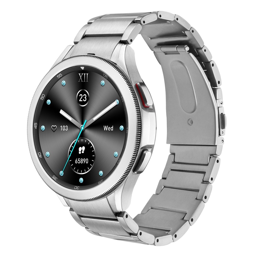 Samsung Galaxy Watch 4 Classic 46mm Full Fit Armband aus Titan silber