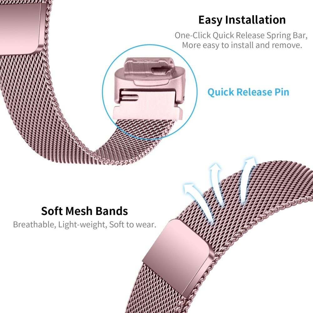 Fitbit Inspire 3 Milanaise-Armband Rosagold