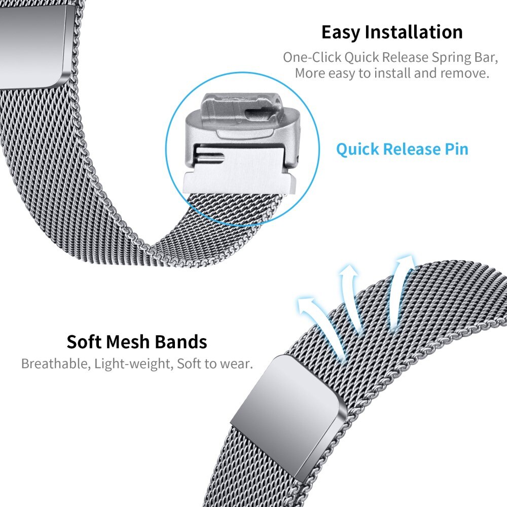 Fitbit Inspire 3 Milanaise-Armband Silber