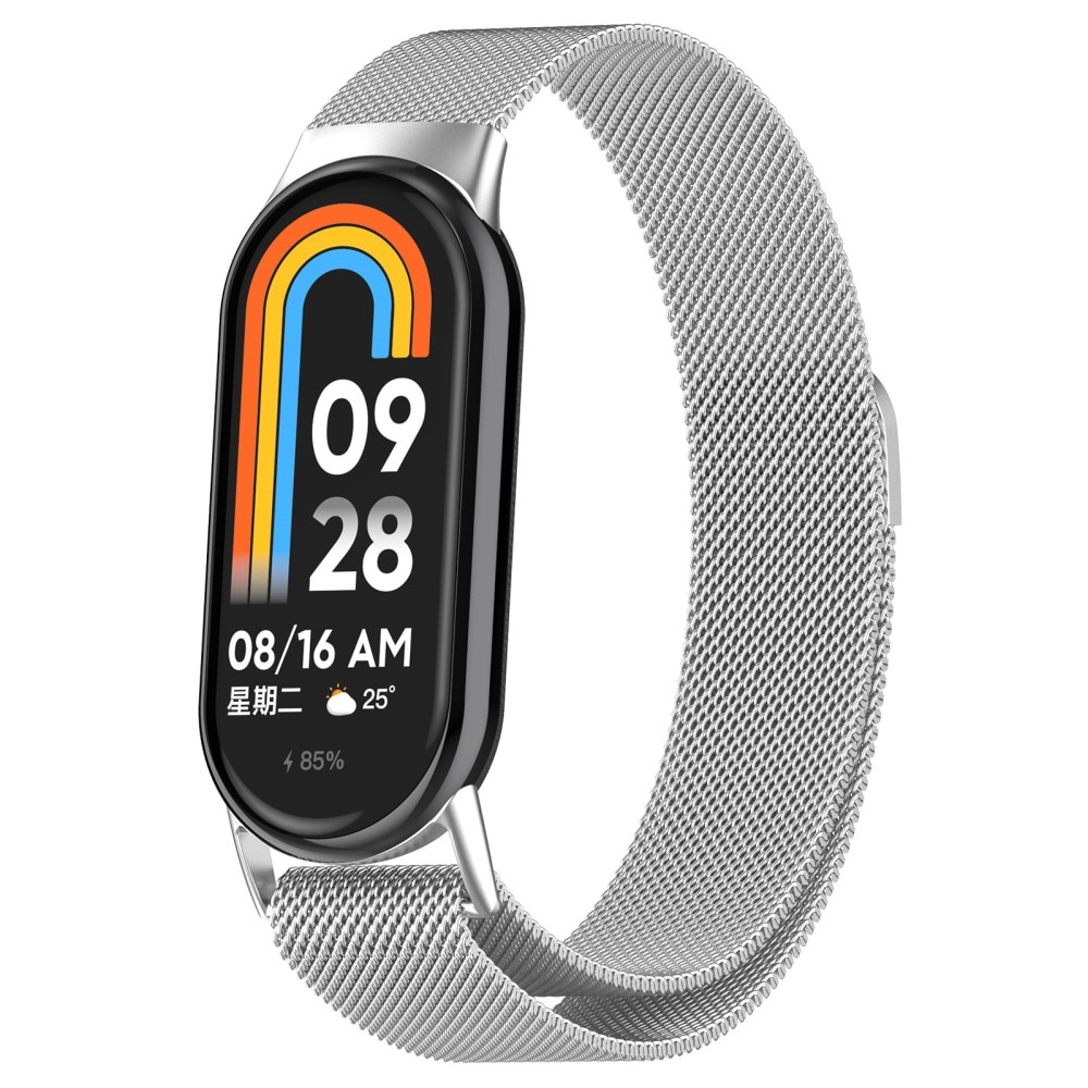 Xiaomi Smart Band 8 Milanaise-Armband, silber