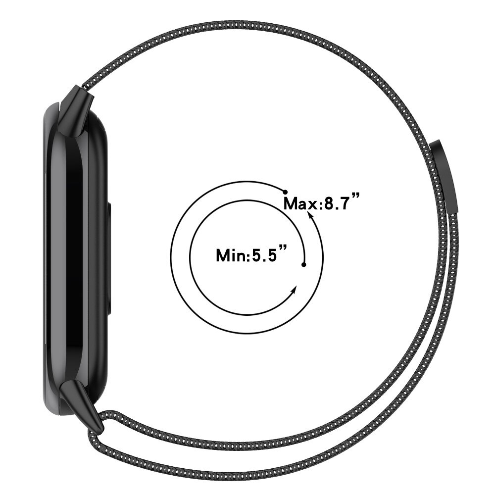 Xiaomi Smart Band 8 Milanaise-Armband Schwarz