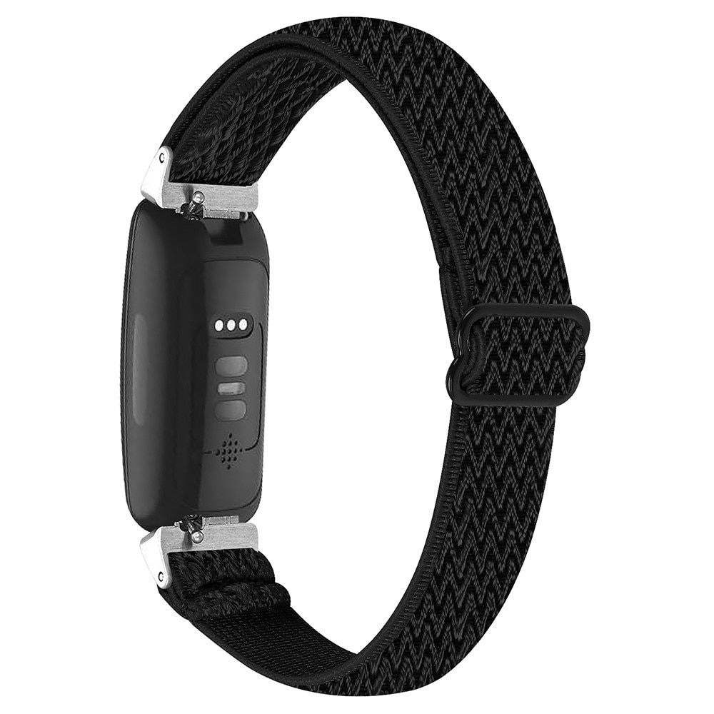 Fitbit Inspire 3 Elastisches gewebtes Nylon-Armband, schwarz