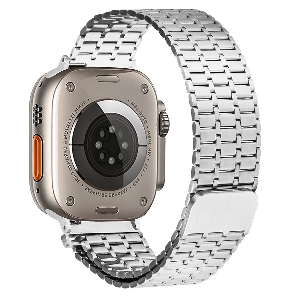 Apple Watch 45mm Series 8 Business Armband Magnetic silber