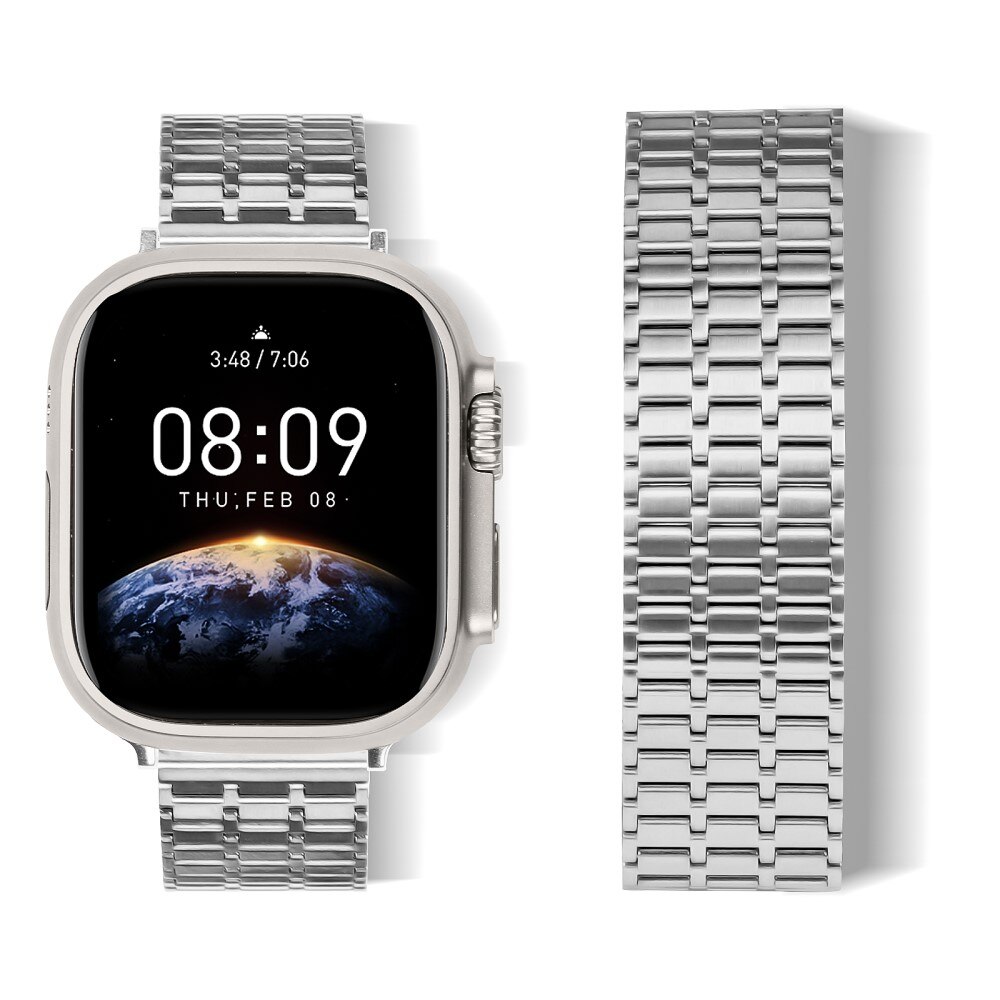 Apple Watch 45mm Series 9 Business Armband Magnetic silber