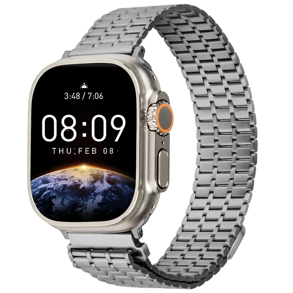 Apple Watch 45mm Series 9 Business Armband Magnetic grau