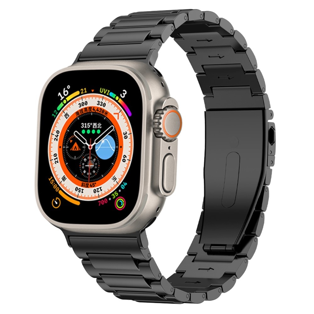 Apple Watch 45mm Series 7 Armband aus Titan schwarz