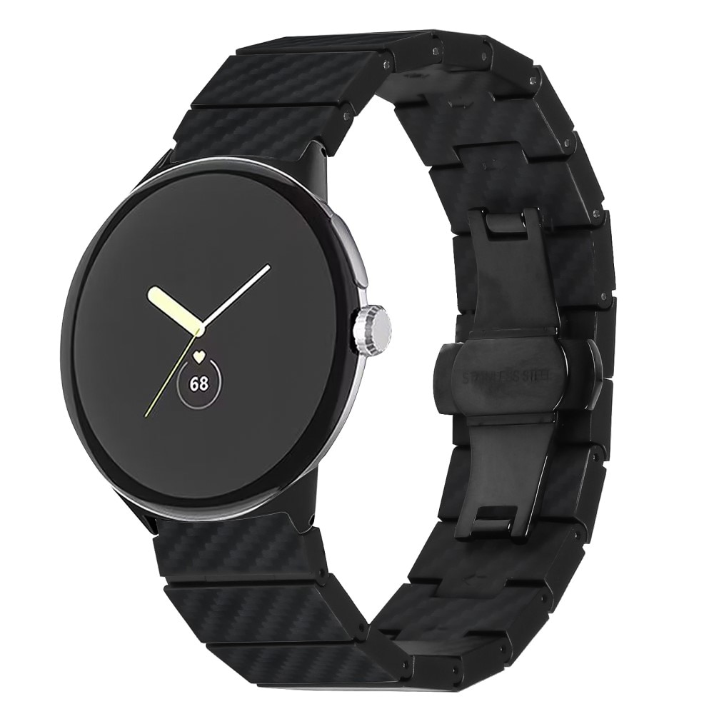 Google Pixel Watch Gliederarmband Carbon Fiber schwarz