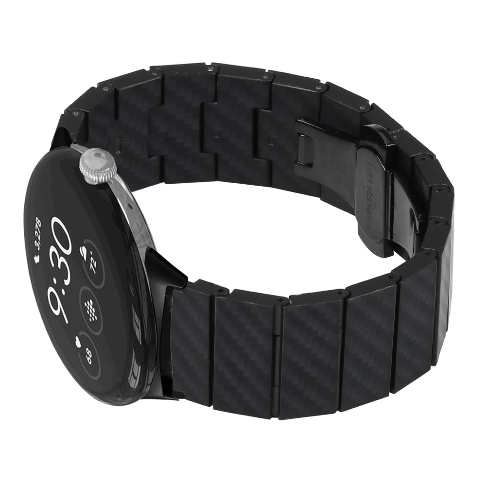 Google Pixel Watch Gliederarmband Carbon Fiber schwarz