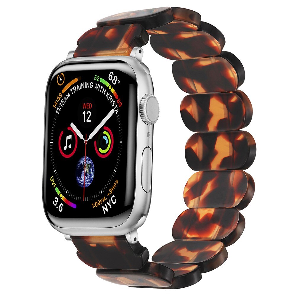 Apple Watch 44mm Elastisches Resinarmband, braun