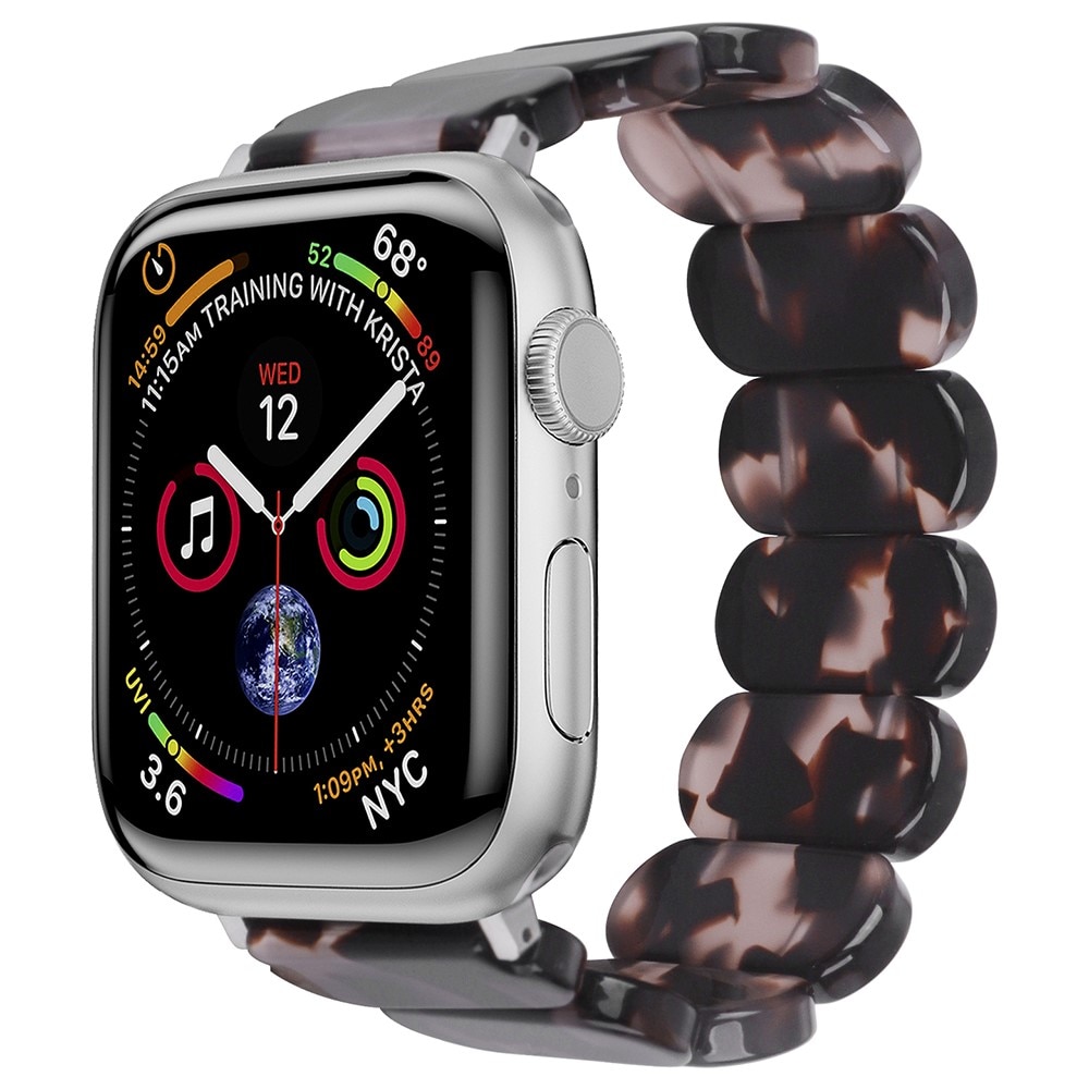 Apple Watch 45mm Series 7 Elastisches Resinarmband, schwarz/grau