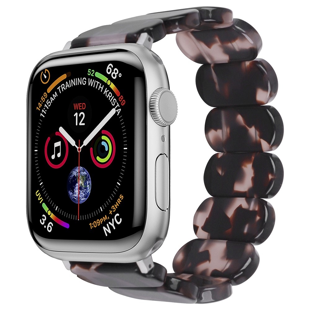 Apple Watch SE 40mm Elastisches Resinarmband, schwarz/grau