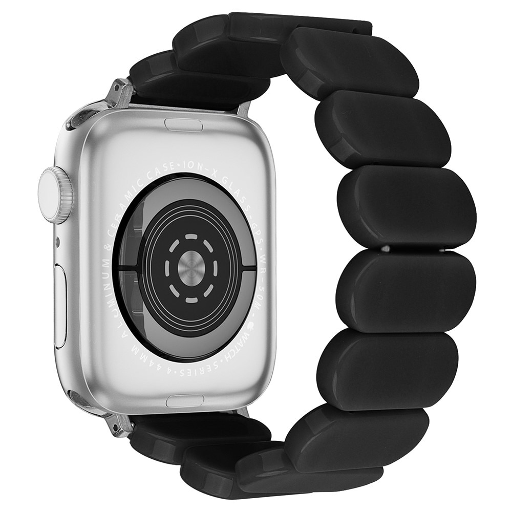 Apple Watch 45mm Series 8 Elastisches Resinarmband, schwarz