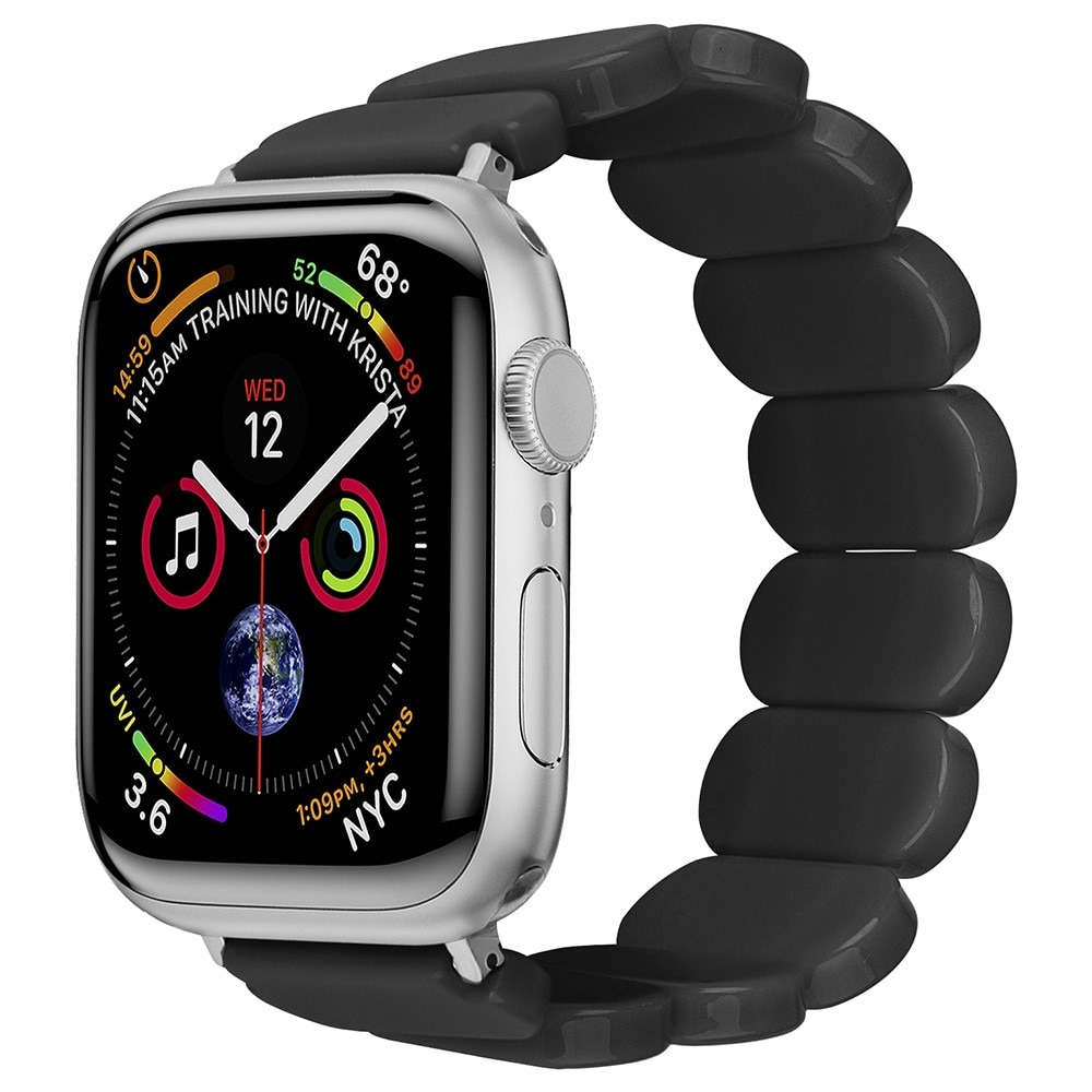 Apple Watch 45mm Series 7 Elastisches Resinarmband, schwarz