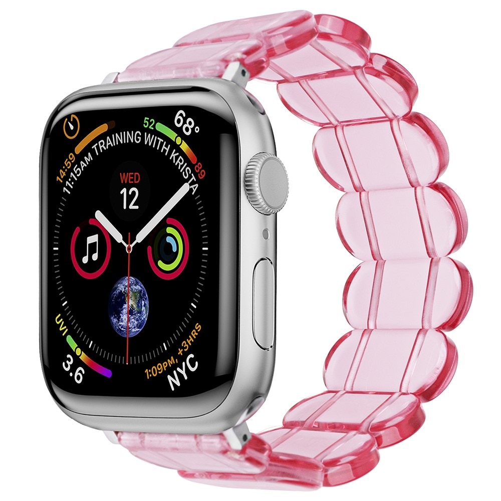 Apple Watch 45mm Series 9 Elastisches Resinarmband, rosa