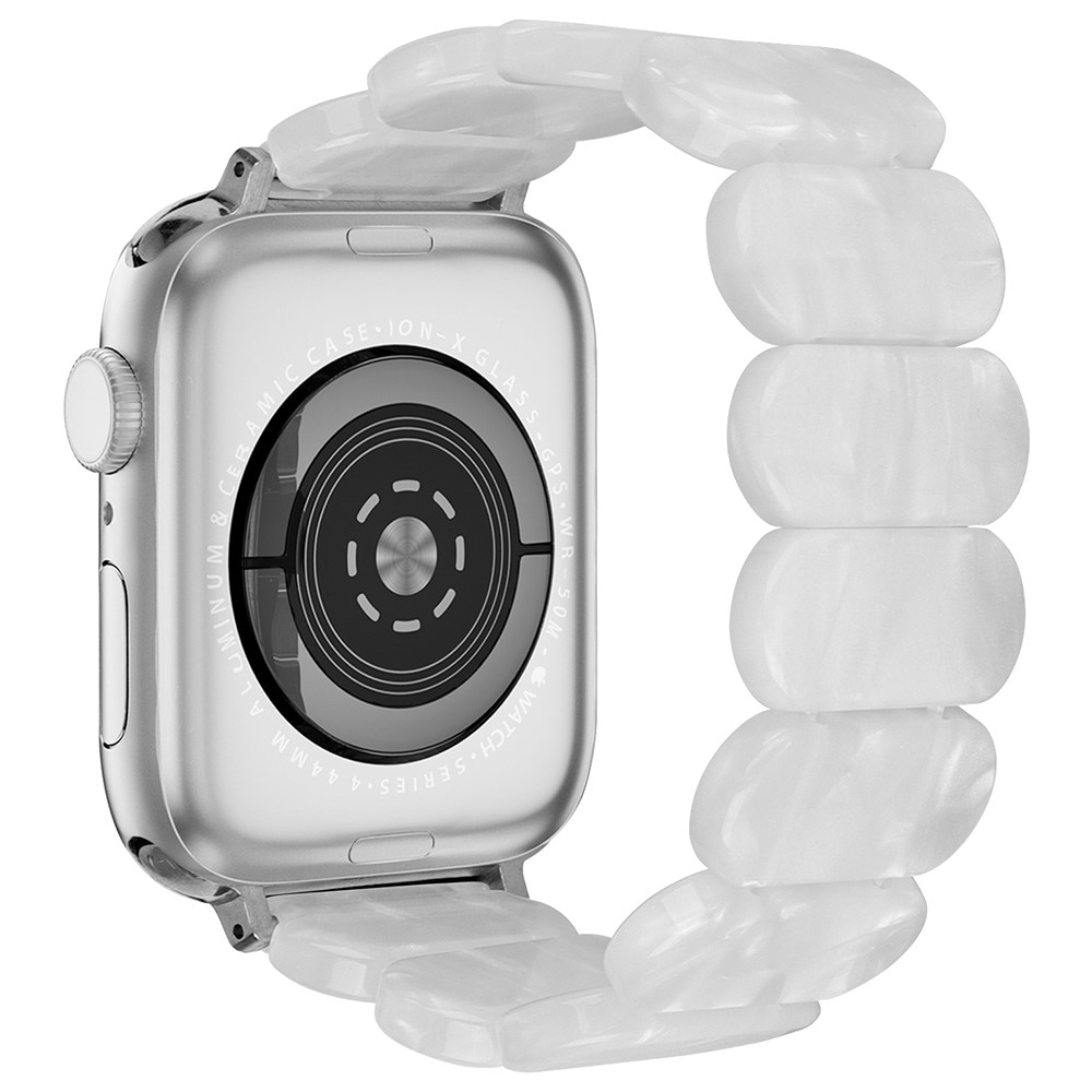 Apple Watch 45mm Series 8 Elastisches Resinarmband, Perlblau