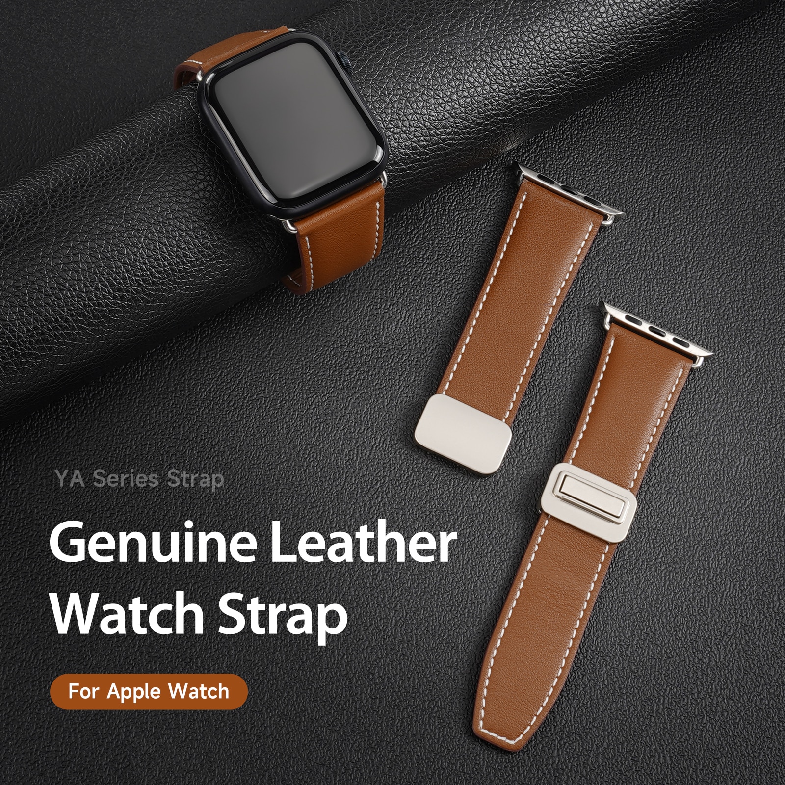 Lederarmband Apple Watch Series 11 42mm Braun
