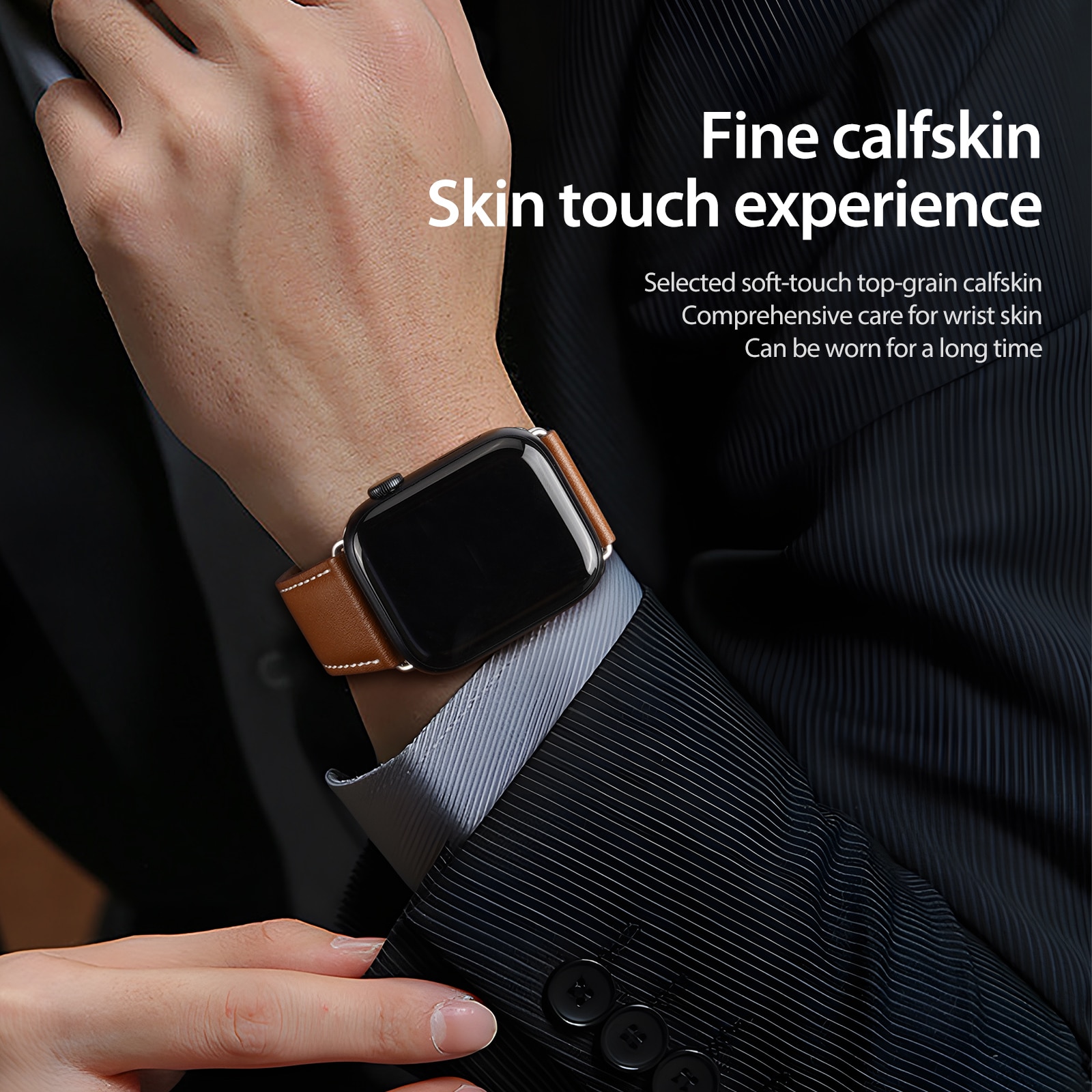 Lederarmband Apple Watch Series 11 42mm Braun
