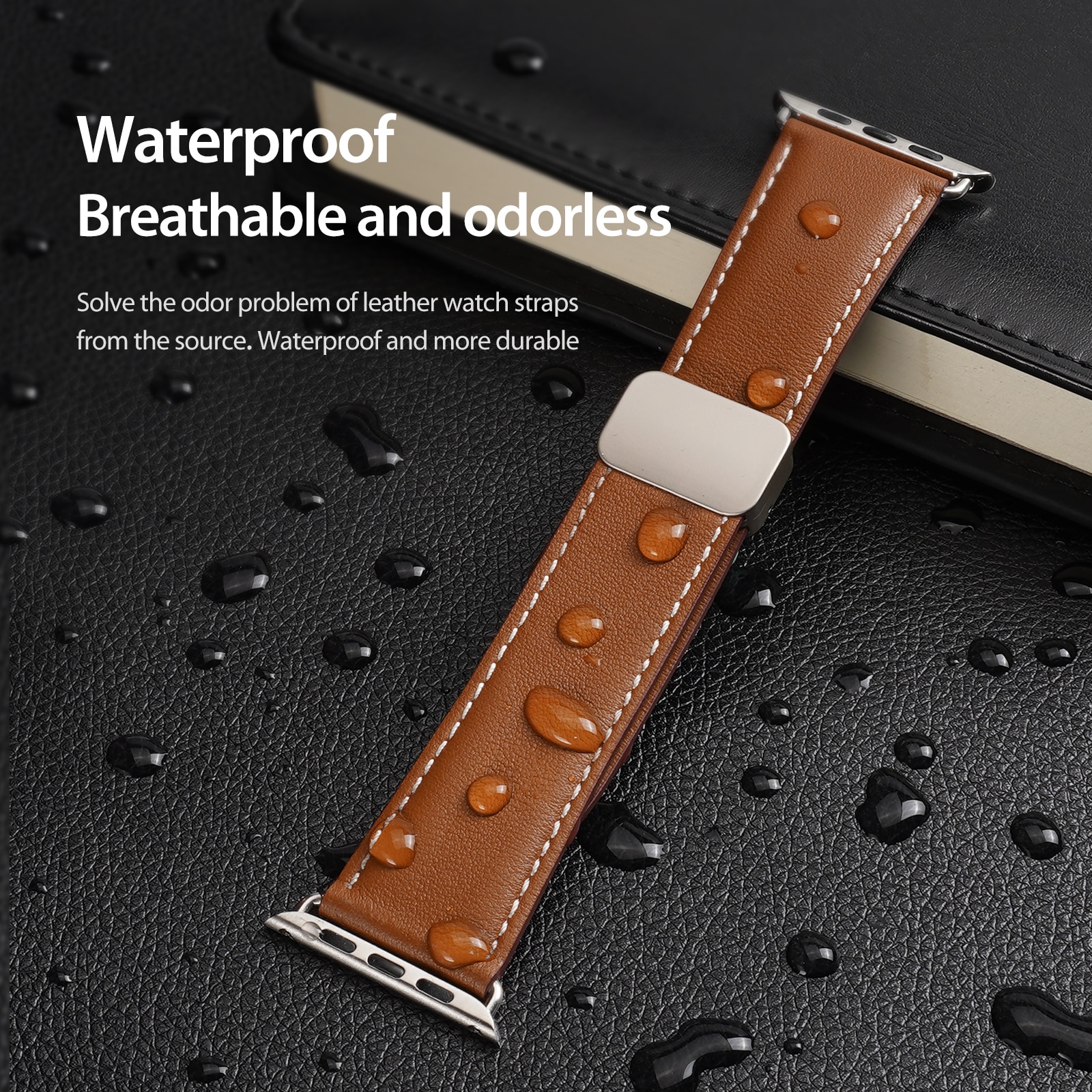 Lederarmband Apple Watch Series 11 42mm Braun