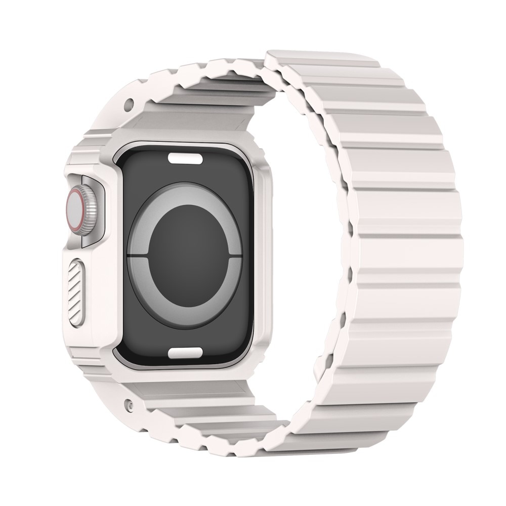 Apple Watch 41mm Series 8 OA Series Hülle + Armband aus Silikon weiß