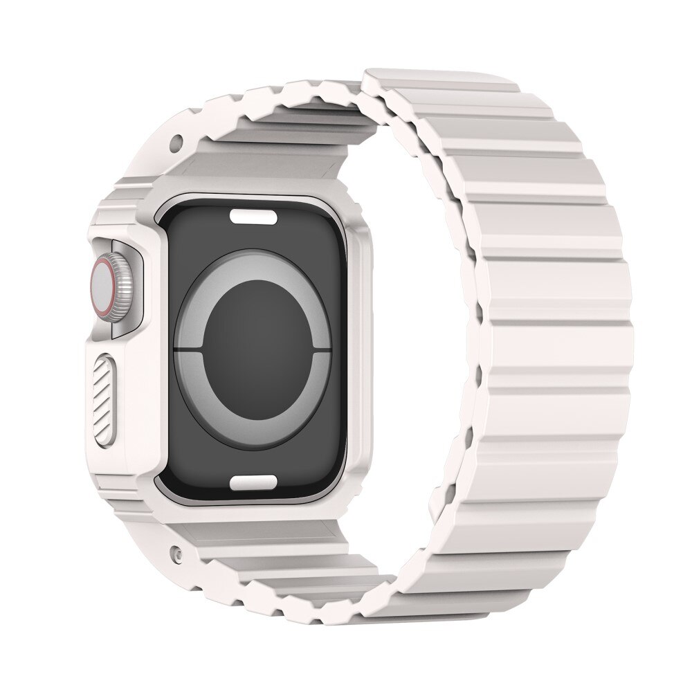 Apple Watch 41mm Series 9 OA Series Hülle + Armband aus Silikon weiß