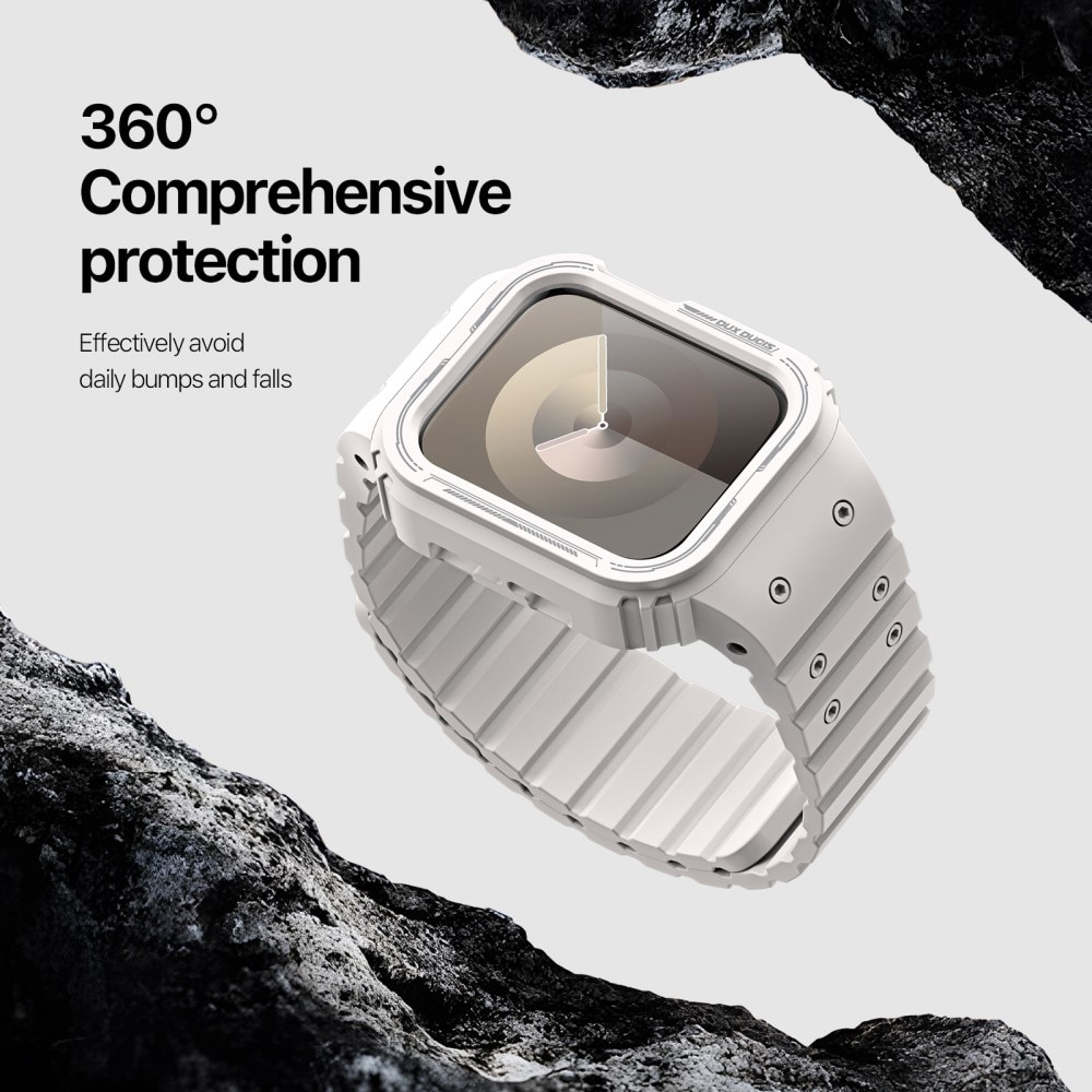 Apple Watch 41mm Series 9 OA Series Hülle + Armband aus Silikon weiß