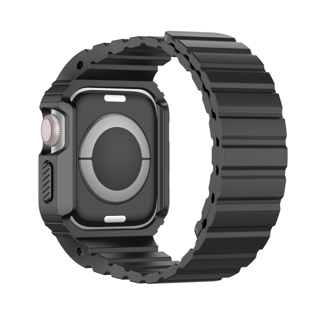 Apple Watch 41mm Series 8 OA Series Hülle + Armband aus Silikon schwarz