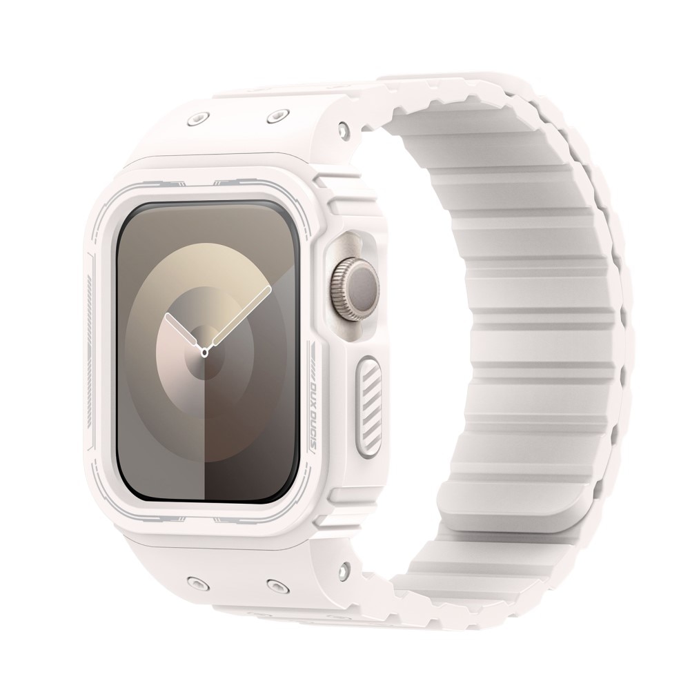 Apple Watch 44mm OA Series Hülle + Armband aus Silikon weiß