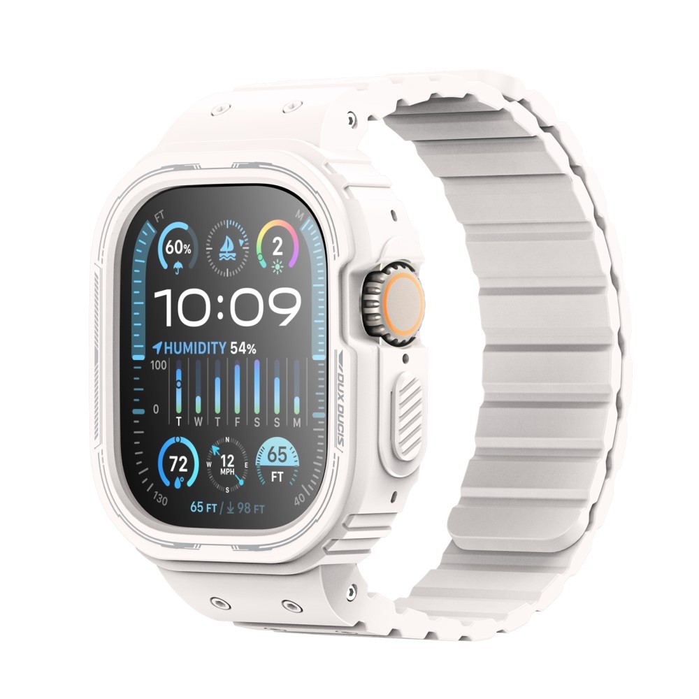 Apple Watch Ultra 2 49mm OA Series Hülle + Armband aus Silikon weiß