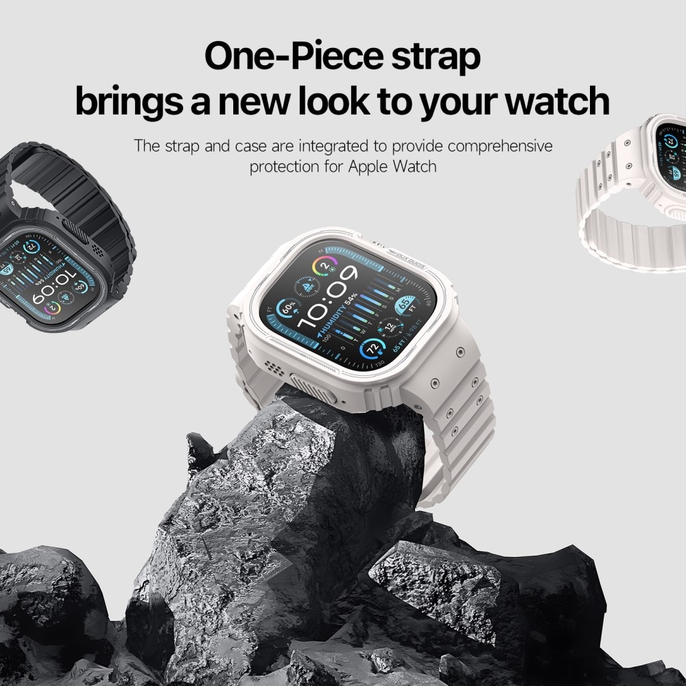 Apple Watch Ultra 2 49mm OA Series Hülle + Armband aus Silikon weiß