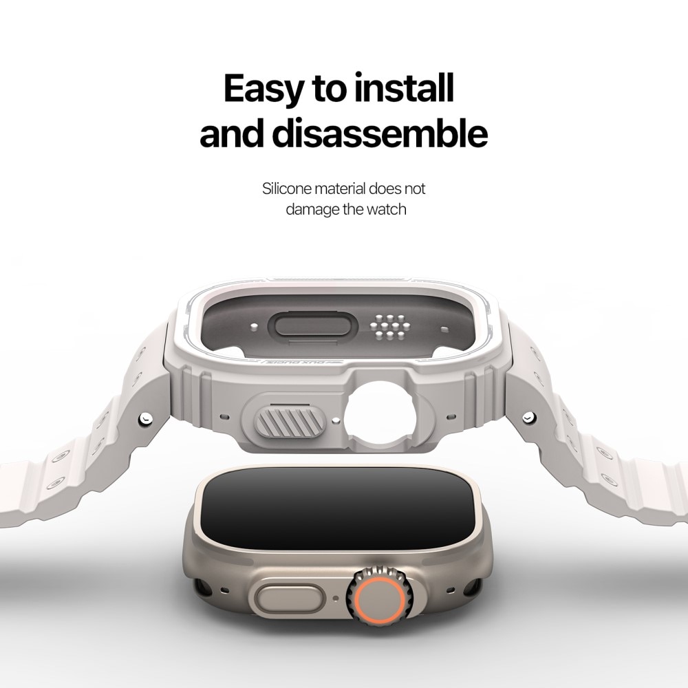 Dux Ducis Apple Watch Ultra 49mm OA Series Hülle + Armband aus Silikon weiß