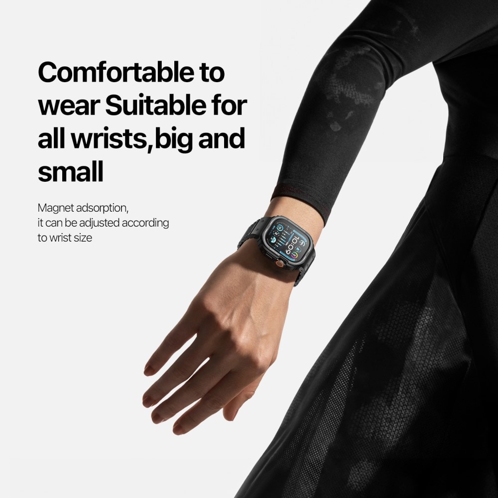 Apple Watch Ultra 2 49mm OA Series Hülle + Armband aus Silikon schwarz
