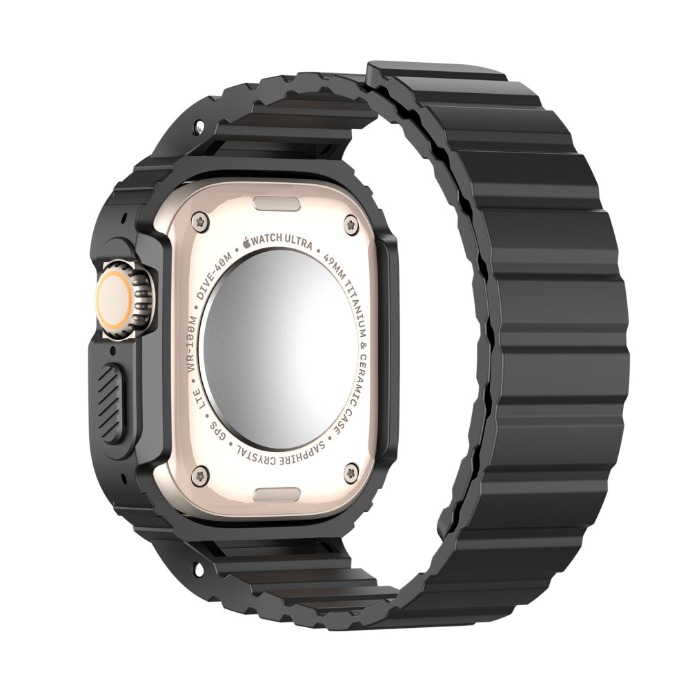 Apple Watch Ultra 2 49mm OA Series Hülle + Armband aus Silikon schwarz