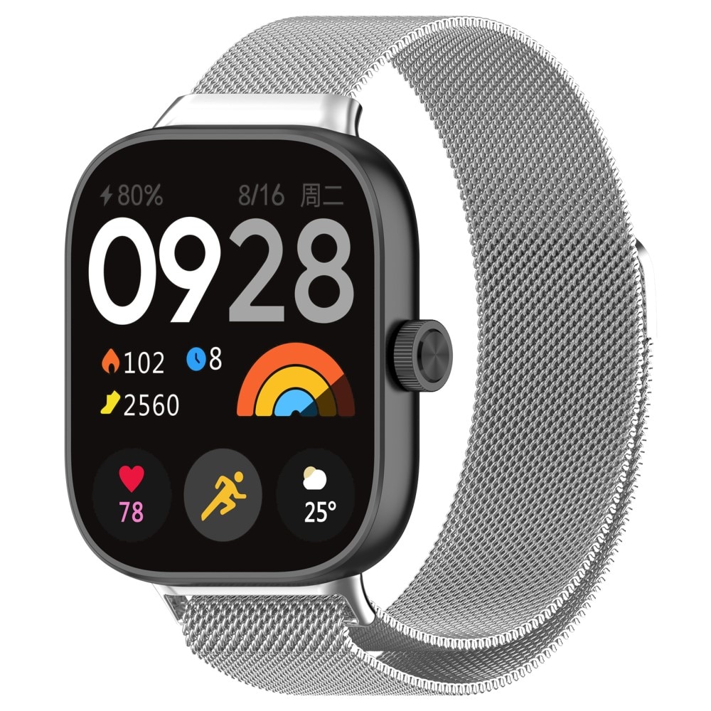 Xiaomi Redmi Watch 4 Milanaise-Armband silber