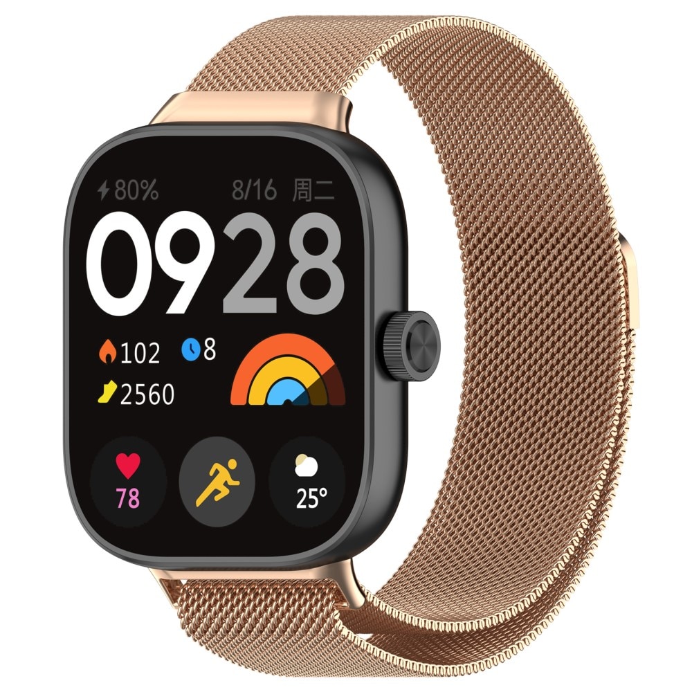 Xiaomi Redmi Watch 4 Milanaise-Armband roségold