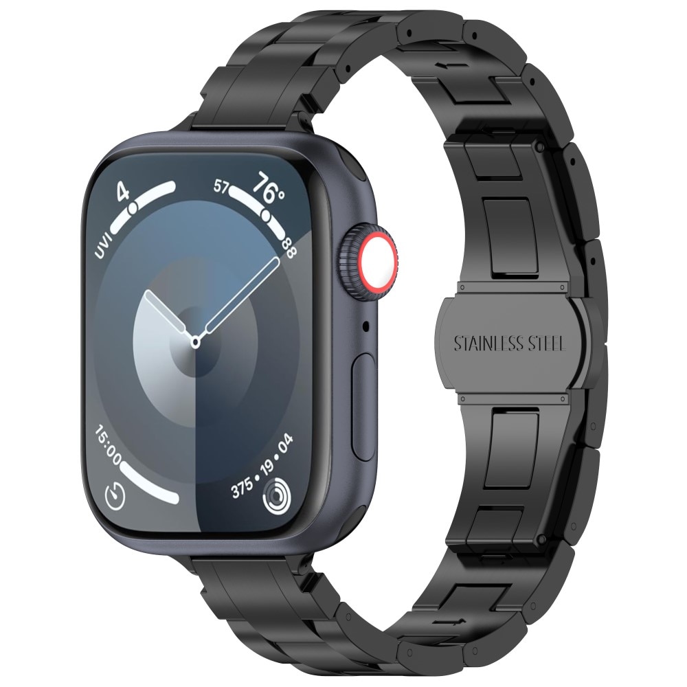 Slim Armband aus Titan Apple Watch Series 10 42mm schwarz