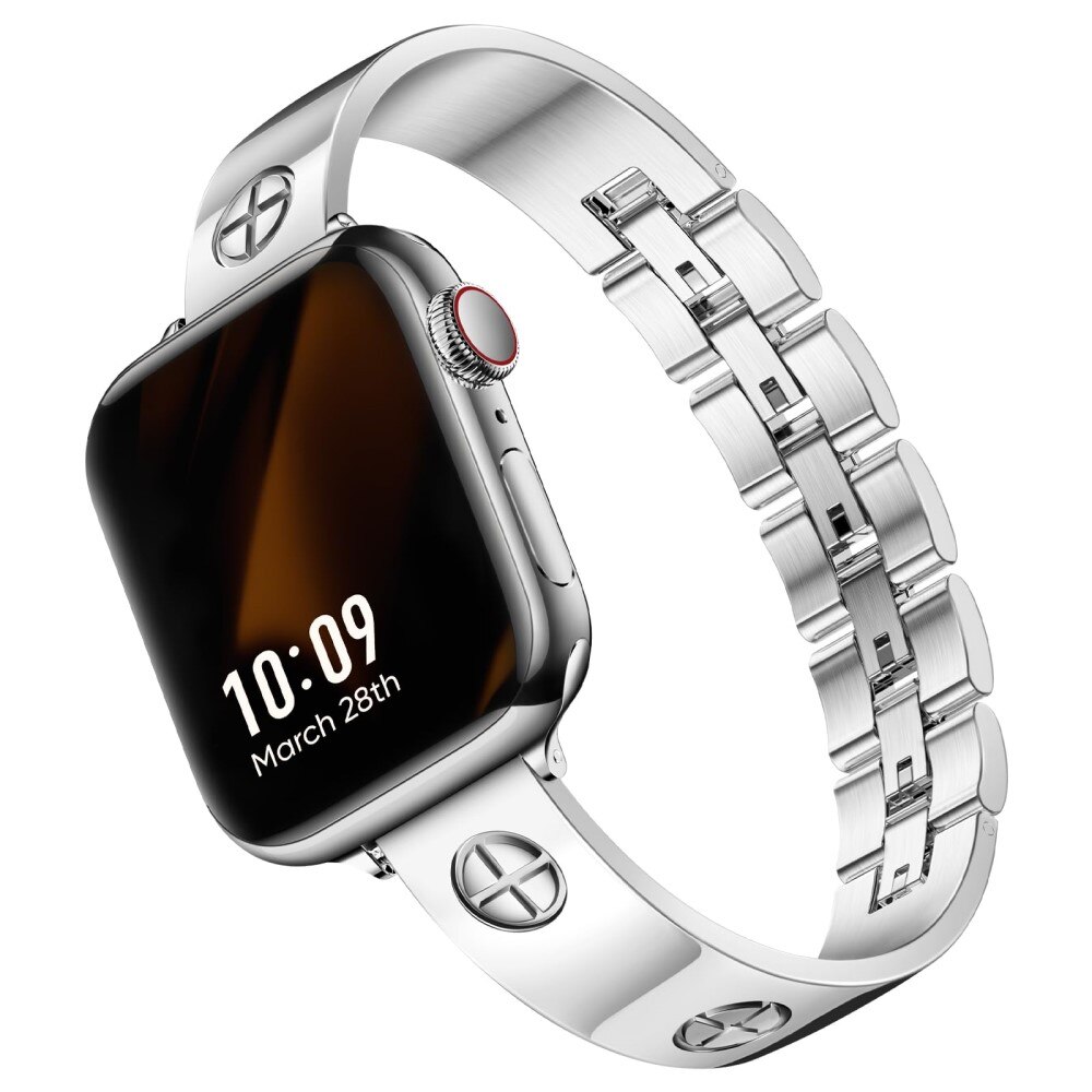 Bangle Cross Bracelet Apple Watch 41mm Series 7 silber