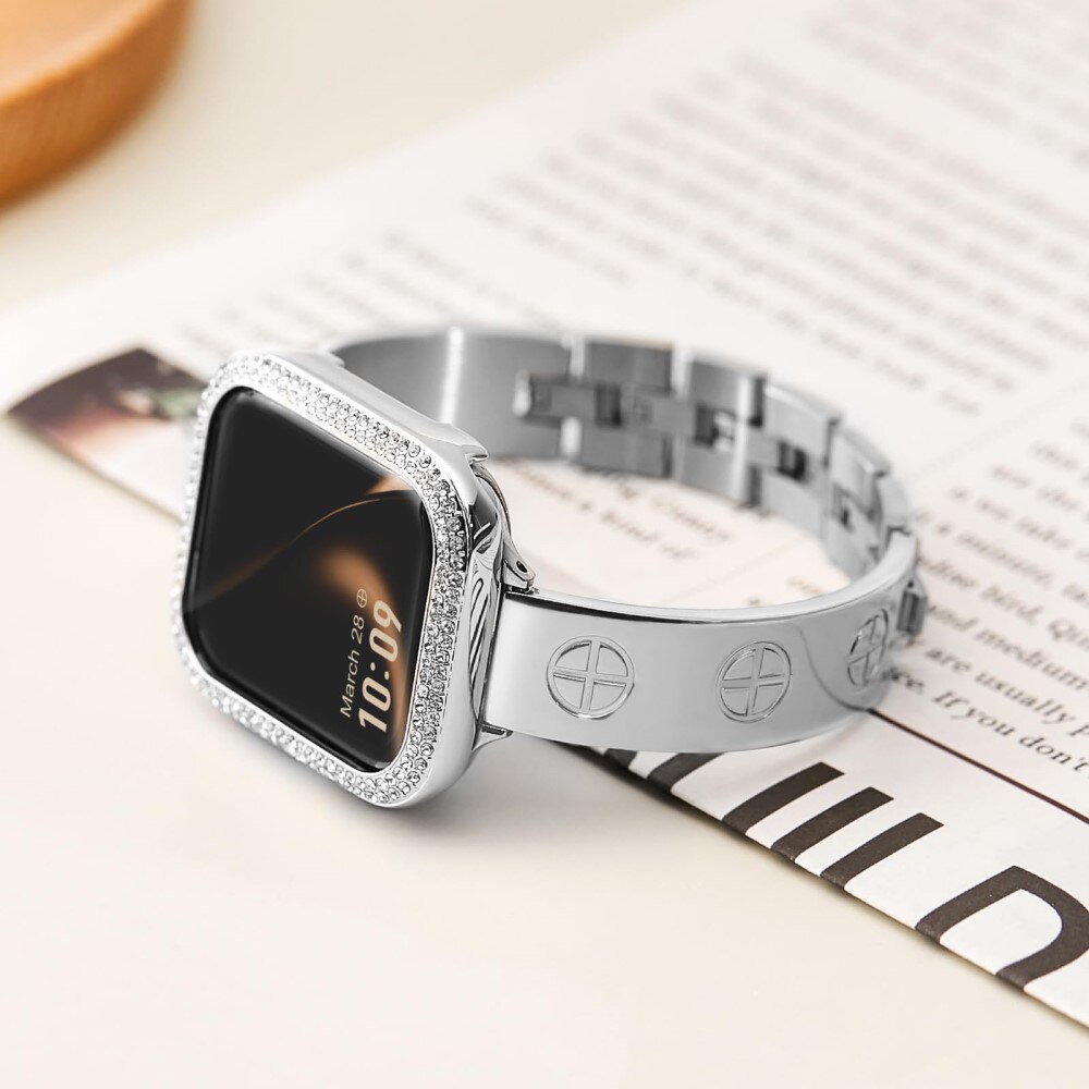 Bangle Cross Bracelet Apple Watch 41mm Series 7 silber