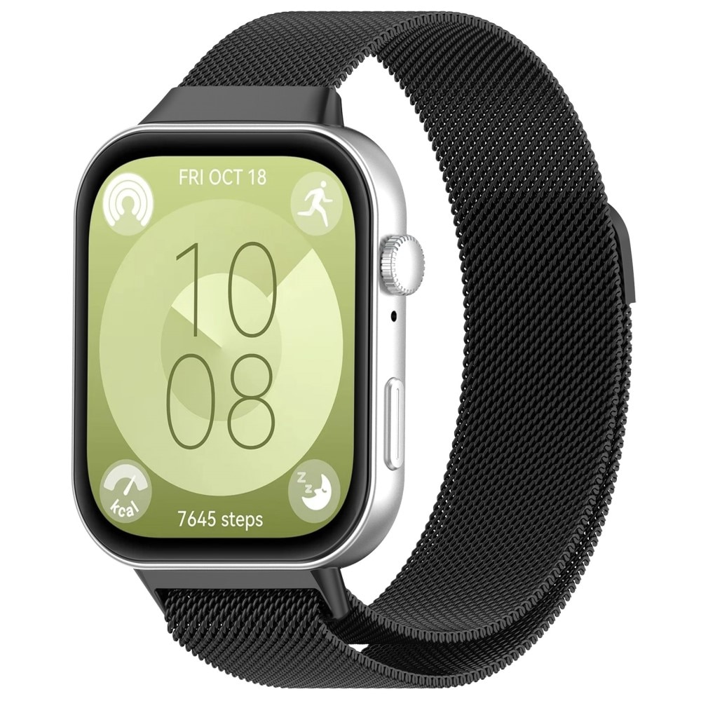 Huawei Watch Fit 4 Milanaise-Armband Schwarz